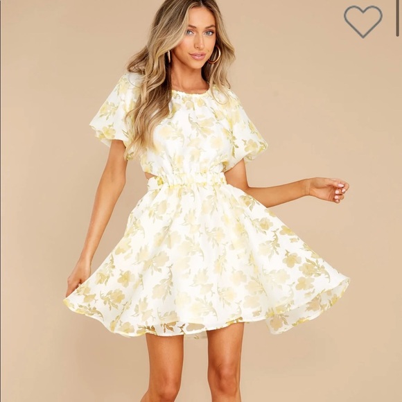 Her Own Fairytale Yellow Floral Print Dress - Picture 1 of 8